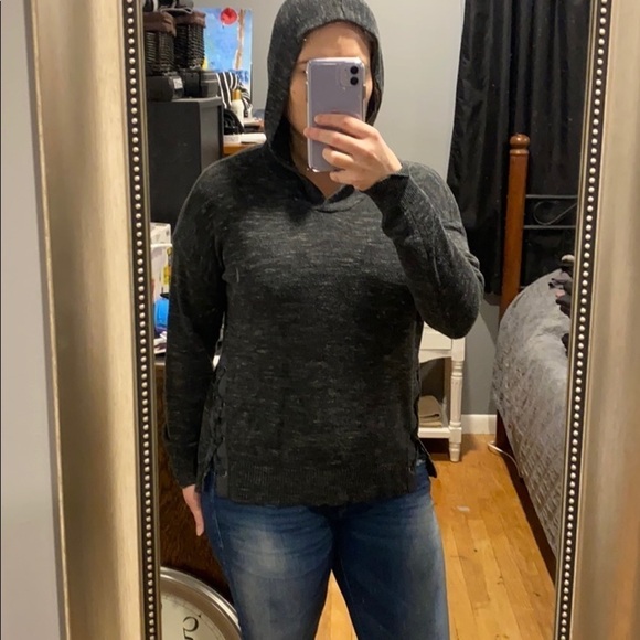 AEO soft hoodie with lace up side detail - Picture 2 of 8